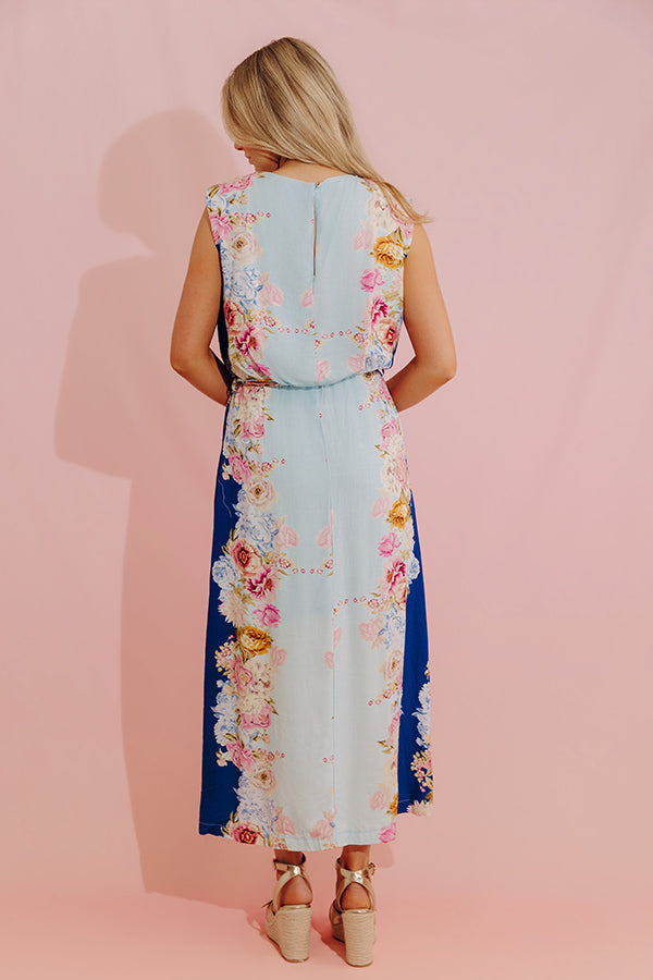 Fleur de Champagne Midi Dress in Sky Blue Image - 5