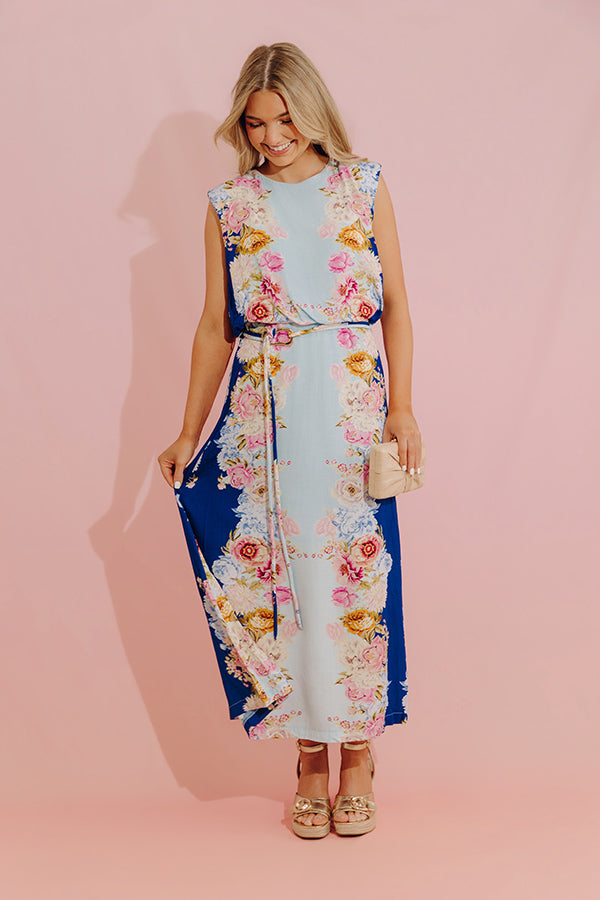 Fleur de Champagne Midi Dress in Sky Blue Image - 4