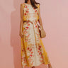 Fleur de Champagne Midi Dress in Yellow Image - 1