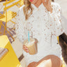 Capri Muse Denim Eyelet Button Up Top Image - 1