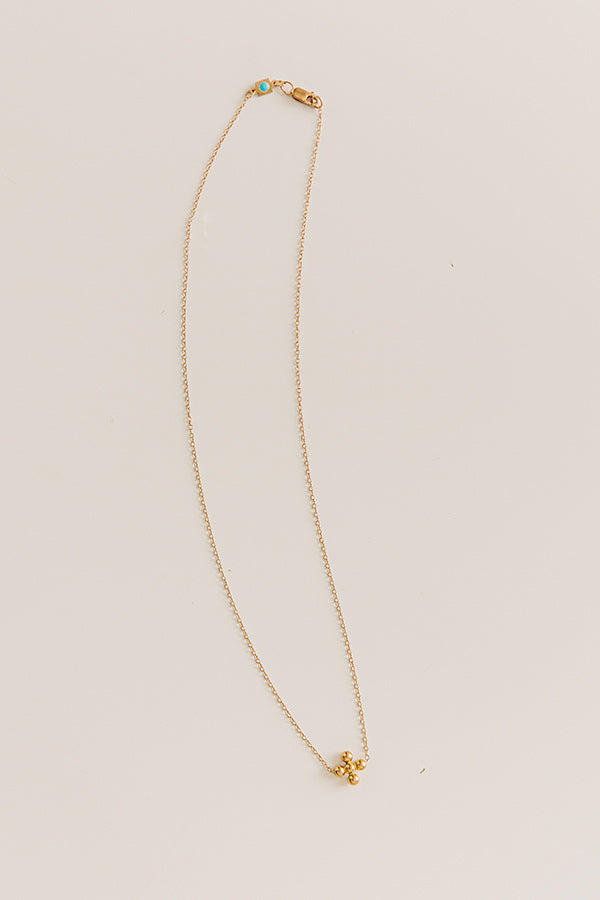 Enewton Signature Cross Beaded Gold Necklace in 3mm Image - 3