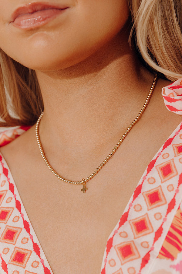 Enewton Classic Gold 3mm Signature Cross Gold Charm Choker in 17 inches Image - 2