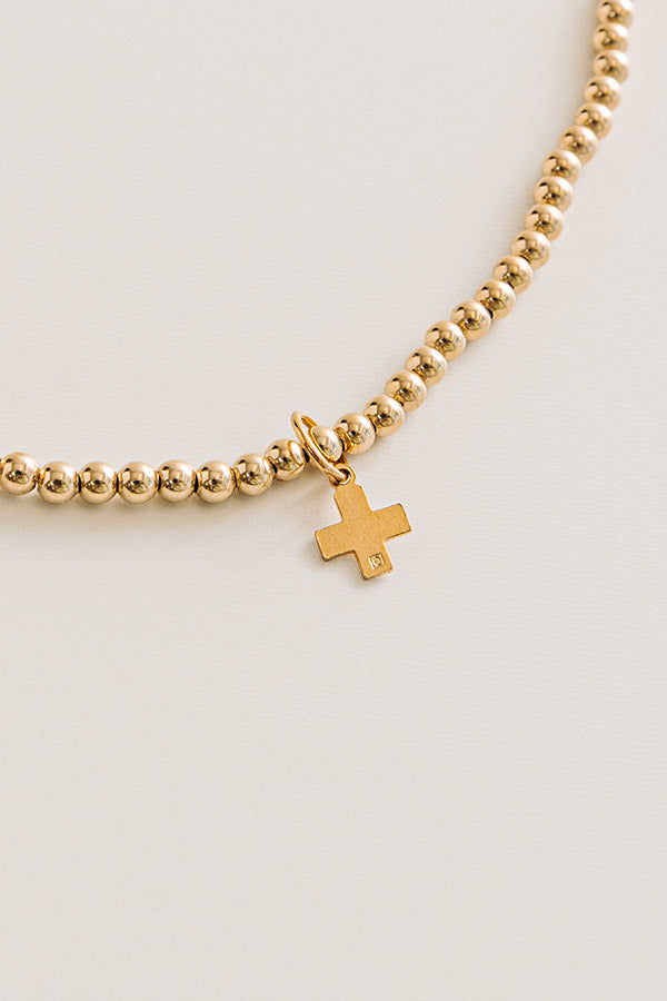 Enewton Classic Gold 3mm Signature Cross Gold Charm Choker in 17 inches