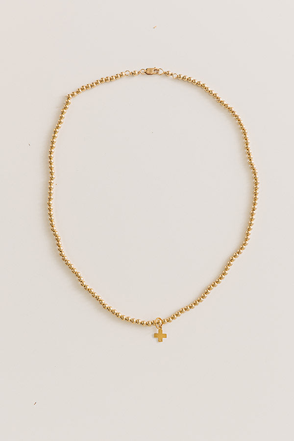 Enewton Classic Gold 3mm Signature Cross Gold Charm Choker in 17 inches Image - 3