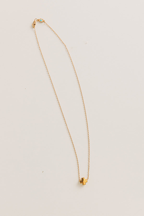Enewton Signature Cross Gold Necklace in Gold Image - 3