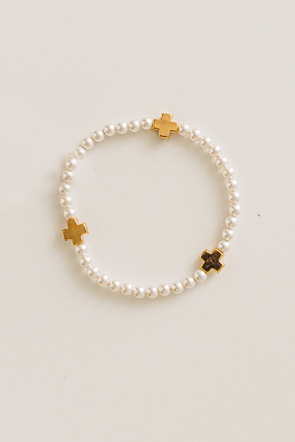 Enewton Signature Cross 4mm Pearl Bracelet