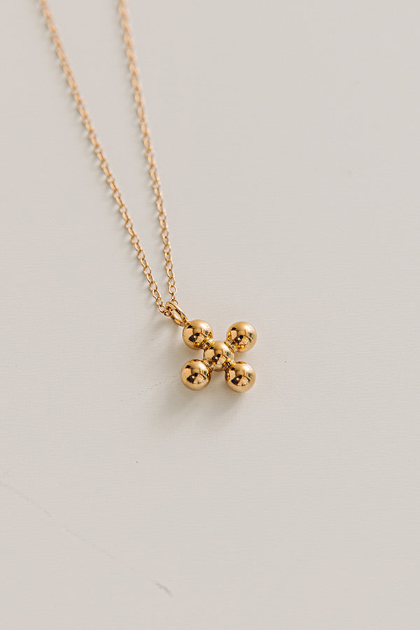 Enewton Signature Cross Beaded Gold Charm Necklace Image - 1