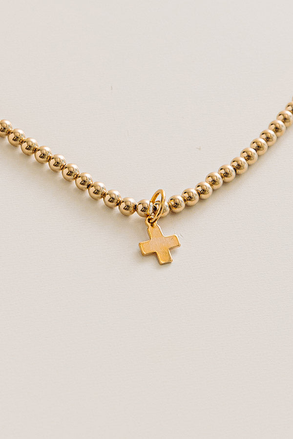 Enewton Classic Gold 3mm Signature Cross Gold Charm Choker in 15 inches