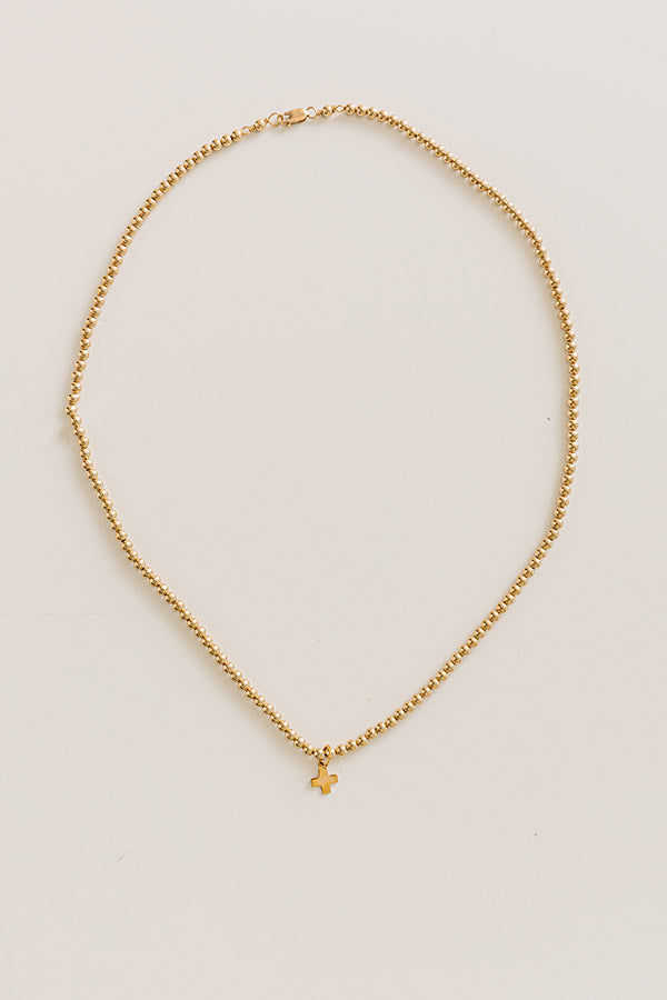 Enewton Classic Gold 3mm Signature Cross Gold Charm Choker in 15 inches Image - 3