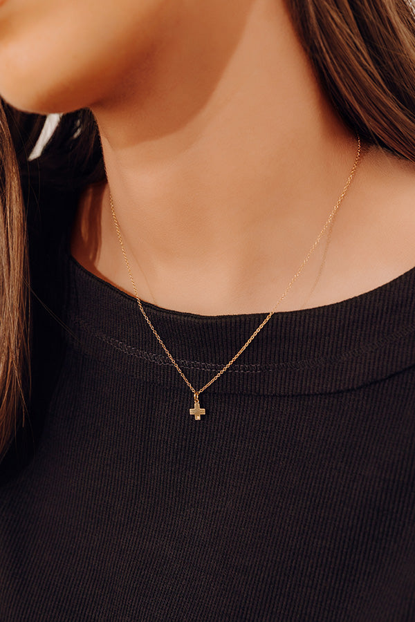 Enewton Signature Cross Gold Charm Necklace