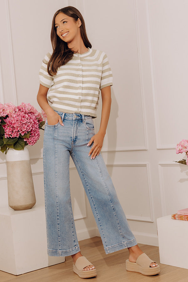 RISEN Sloane High Waist Wide Leg Jeans in Light Wash Image - 3