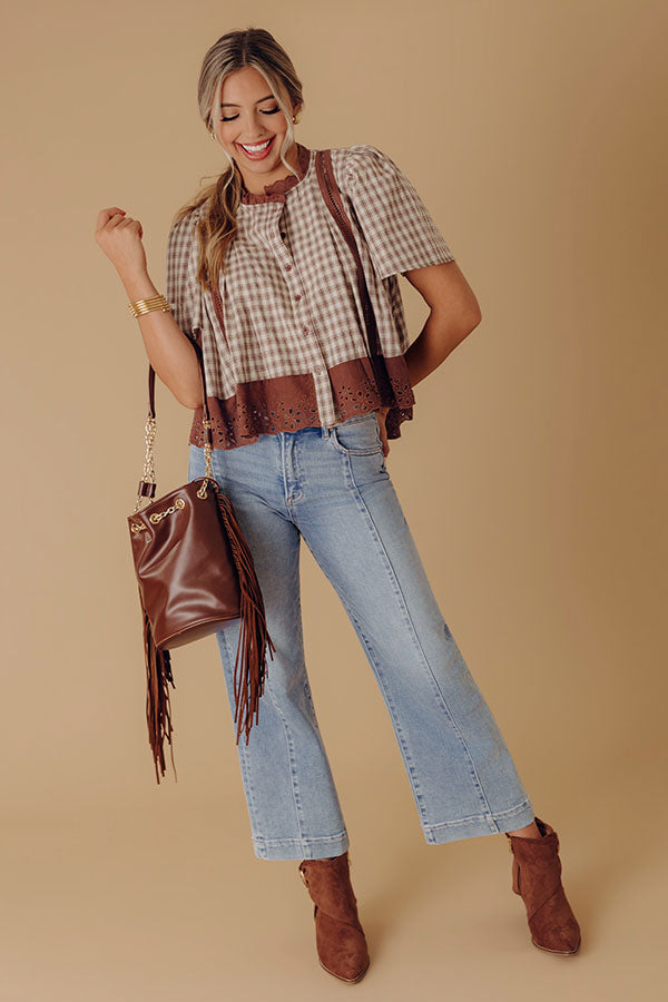 RISEN Sloane High Waist Wide Leg Jeans in Light Wash Image - 1