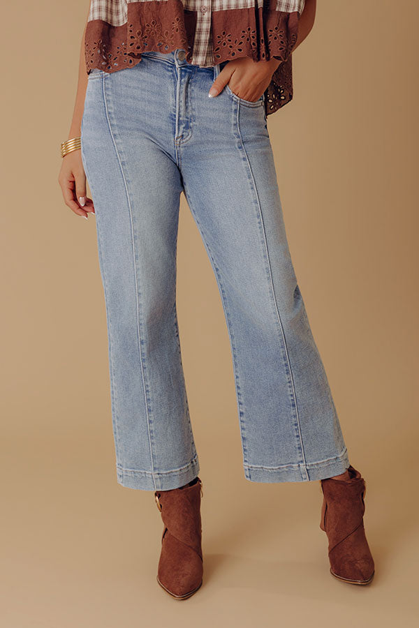 RISEN Sloane High Waist Wide Leg Jeans in Light Wash Image - 2