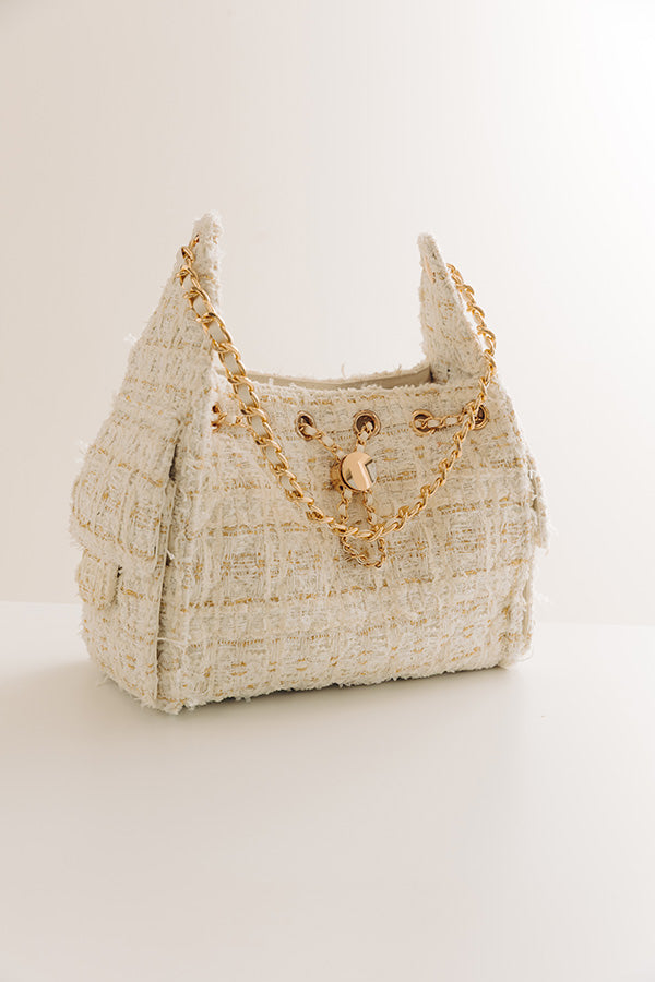 The Paisley Tweed Purse in White Image - 1