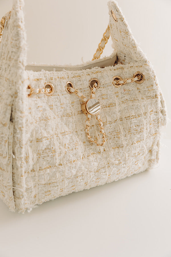 The Paisley Tweed Purse in White Image - 2