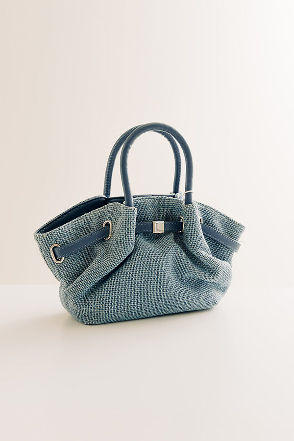 The Selena Woven Purse in Airy Blue Image - 3