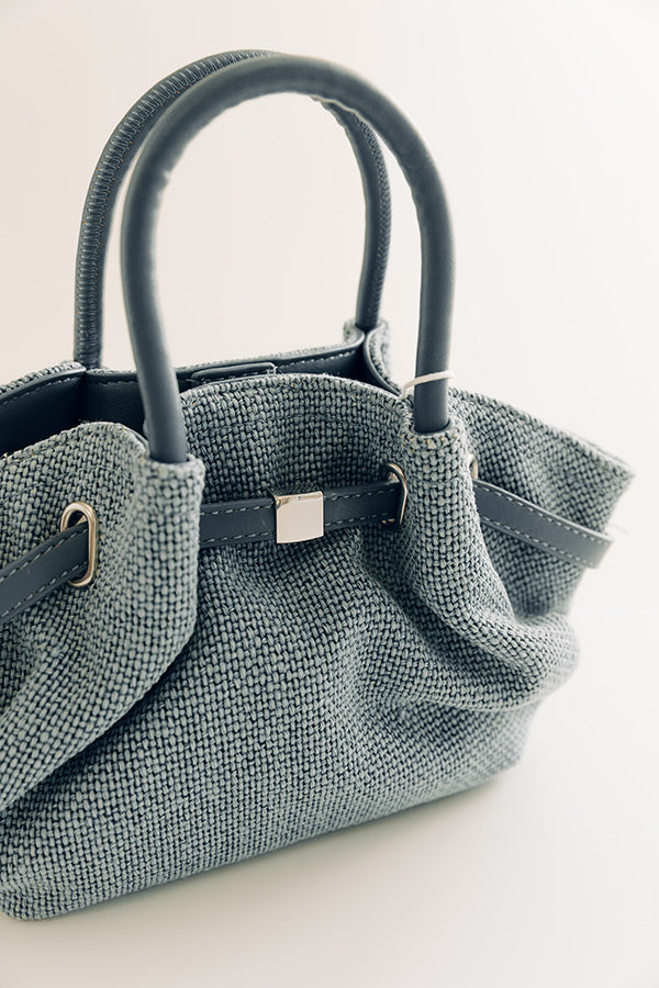 The Selena Woven Purse in Airy Blue Image - 5