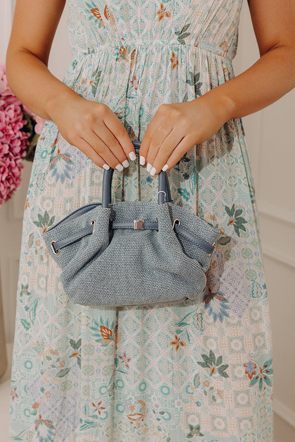 The Selena Woven Purse in Airy Blue Image - 2