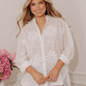 Casual By The Sea Floral Embroidered Button Up Top Image - 1