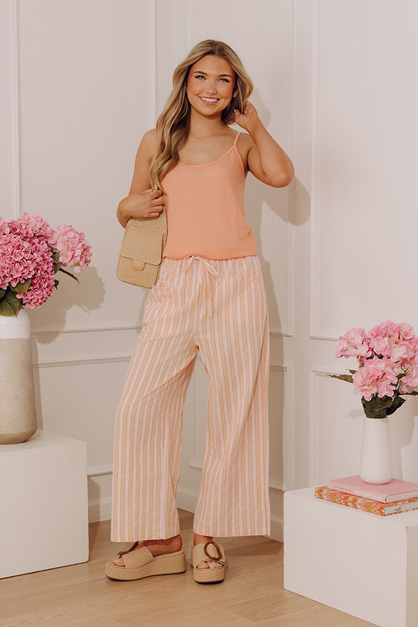 Sunny Side High Waist Wide Leg Stripe Pants Image - 5