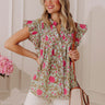 Out With The Girls Floral Top in Light Mint Image - 1