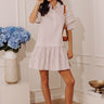 Sugar Stripes Mini Dress in Warm Taupe Image - 1