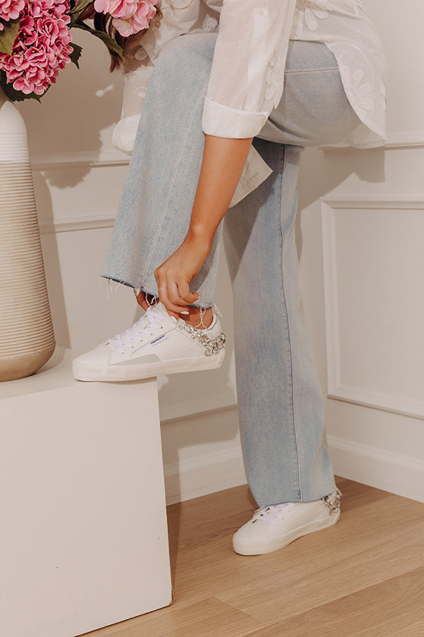 The Prime Faux Leather Embellished Sneaker Image - 3
