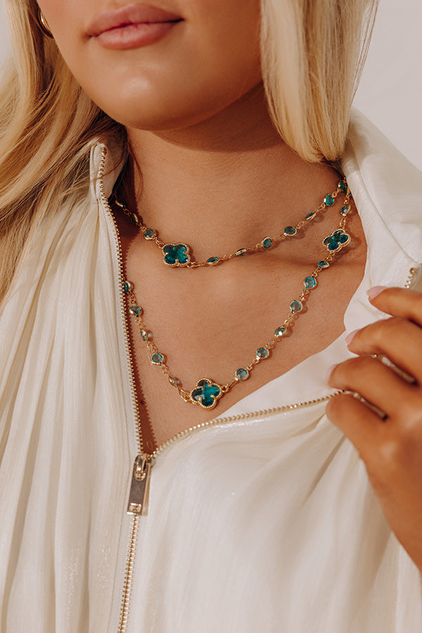 Lovely Layer Quatrefoil Station Necklace