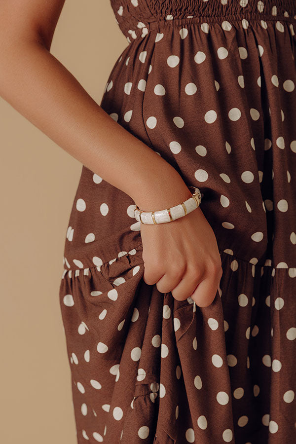On Holiday Hinge Bangle Bracelet in Champagne
