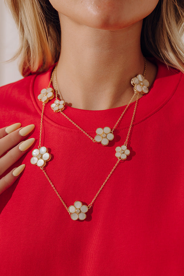 Flower Power Mother Of Pearl Wrap Necklace