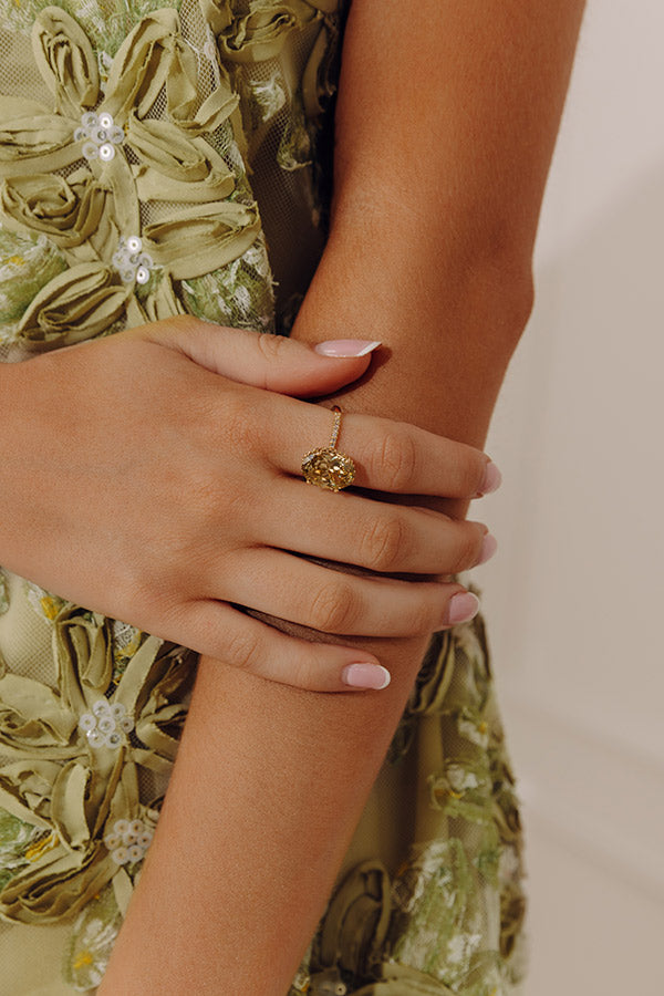 Sweet Sparkle Cubic Zirconia Ring in Peridot