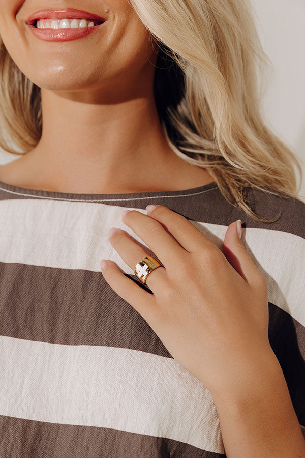 Loving Embrace Mother Of Pearl Ring Image - 1