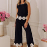 Floral Pop High Waist Wide Leg Knit Pants Image - 1