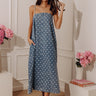 Sweet Spot Polka Dot Denim Midi Dress Image - 1