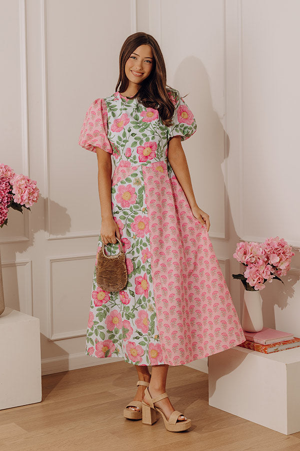 Garden Party Moment Floral Midi Dress Image - 5