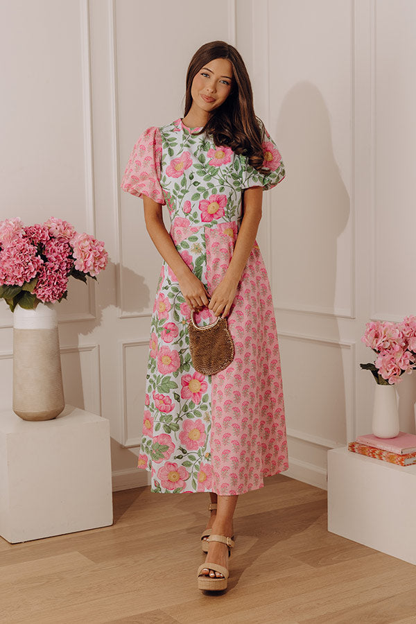 Garden Party Moment Floral Midi Dress Image - 1