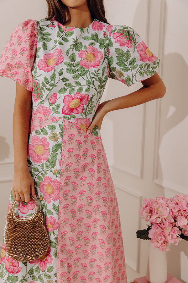 Garden Party Moment Floral Midi Dress Image - 2