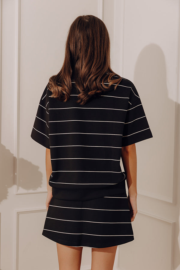 Classic Look Stripe Scuba Top Image - 5