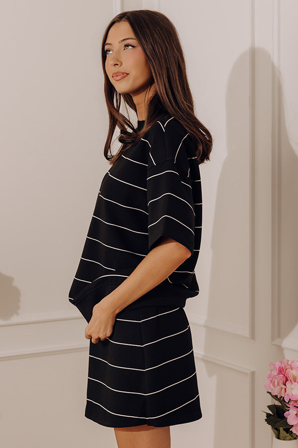 Classic Look Stripe Scuba Top Image - 4