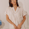 Chic Lines Oversized Top in Iced Latte Image - 1