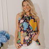 Bright Side Floral Shift Top in Navy Image - 1