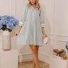 Country Club Chic Stripe Mini Dress in Green Image - 1
