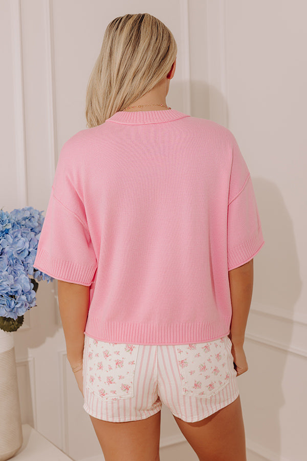 Soho Soft Knit Sweater Top in Pink Image - 5