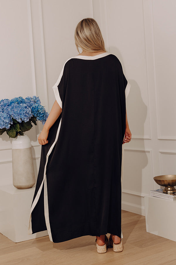 Uptown Happy Hour Caftan Maxi Dress in Black Image - 3