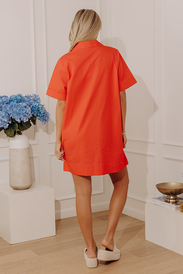 Resort Ready Embroidered Floral Button Down Mini Dress Image - 5