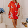 Resort Ready Embroidered Floral Button Down Mini Dress Image - 1