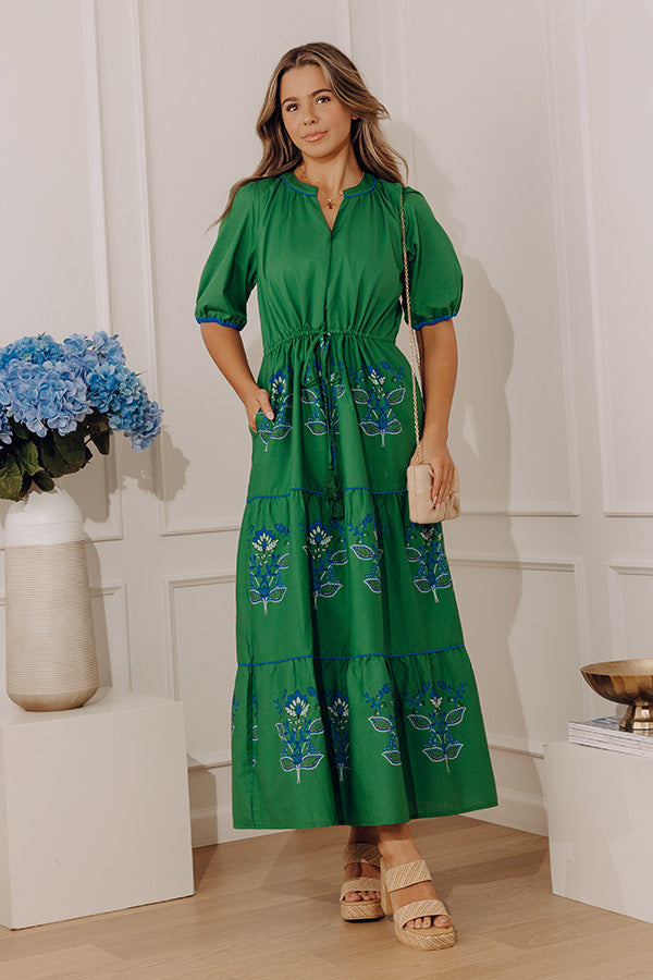 Santorini Garden Floral Tiered Midi Dress Image - 1