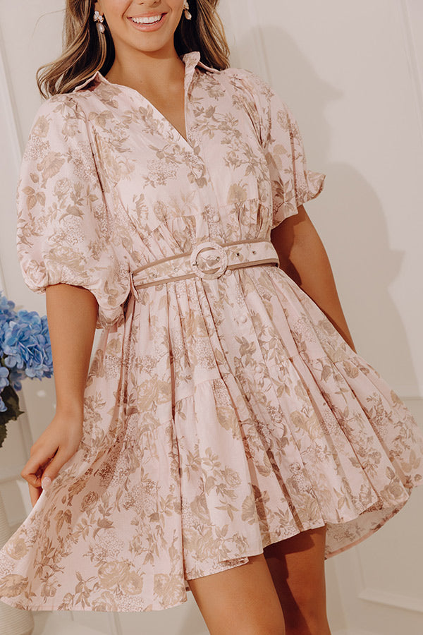 Love In Bloom Linen-Blend Floral Mini Dress Image - 4