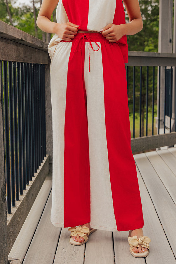 Cape Weekend High Waist Stripe Wide Leg Pants Image - 1