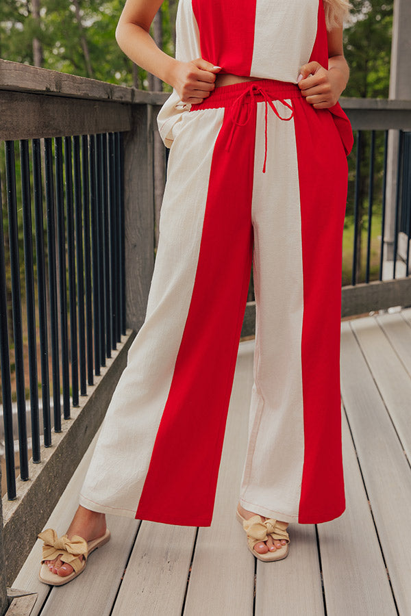 Cape Weekend High Waist Stripe Wide Leg Pants Image - 4